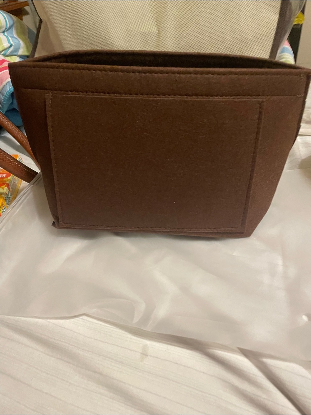 Brown Felt Tote Insert Organizer for woman
